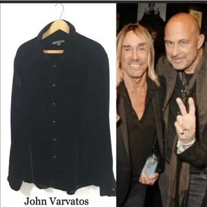 John Varvatos collection crushed velvet shirt SZ L